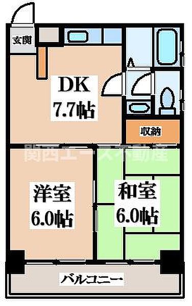 メゾン長田 ｜大阪府東大阪市長田中1丁目(賃貸マンション2DK・9階・40.50㎡)の写真 その2