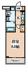 M’sマンション長栄寺 1階1Kの間取り