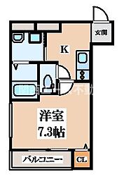 フジパレス長田ノース 3階1Kの間取り