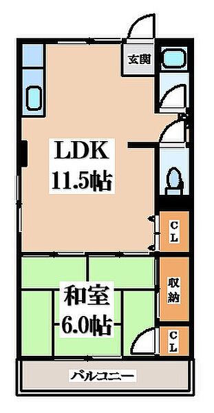 マンションみのり ｜大阪府大東市北条1丁目(賃貸マンション1LDK・2階・34.00㎡)の写真 その2