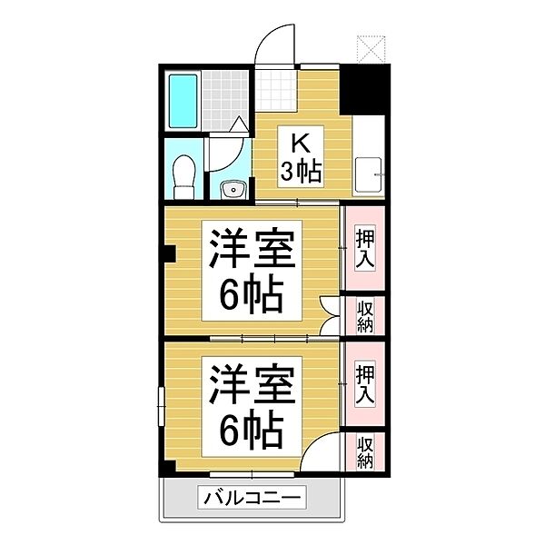 牛山ビル ｜長野県諏訪郡下諏訪町(賃貸アパート2K・2階・35.64㎡)の写真 その2