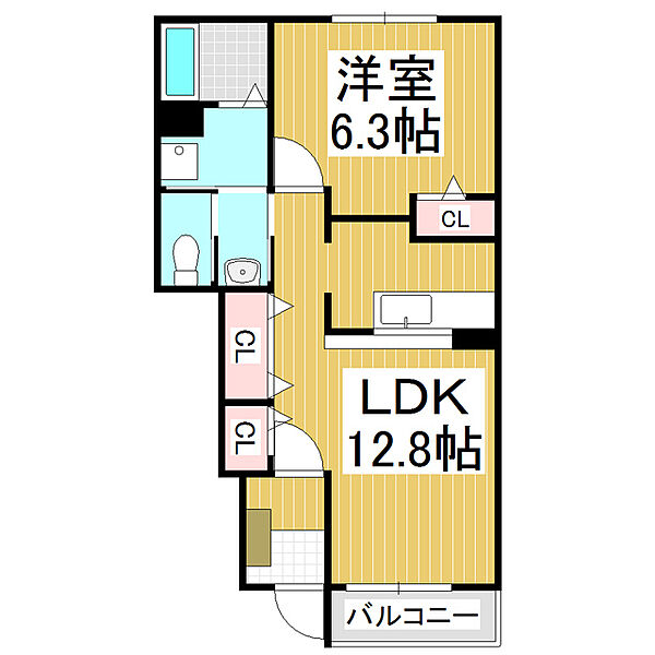 長野県諏訪市大字中洲(賃貸アパート1LDK・1階・46.49㎡)の写真 その2