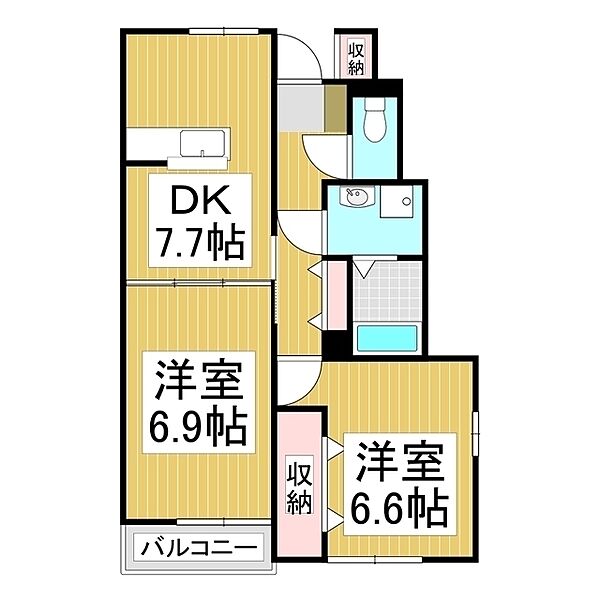 長野県諏訪市大字湖南(賃貸アパート2DK・1階・50.07㎡)の写真 その2