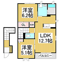 パーシモン  ｜ 長野県茅野市宮川（賃貸アパート2LDK・2階・61.09㎡） その2