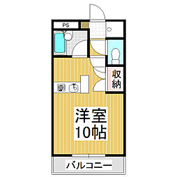 メゾンPax 2階ワンルームの間取り