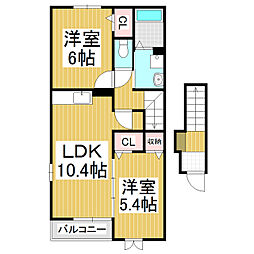 コート・ルミエール 2階2LDKの間取り