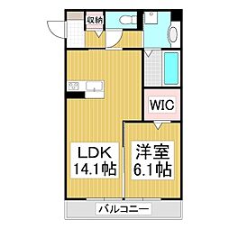 さんてらす宮川 1LDKの間取図画像