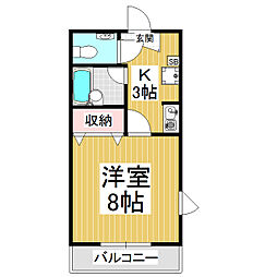メゾンブランシュ山下 1Kの間取図画像
