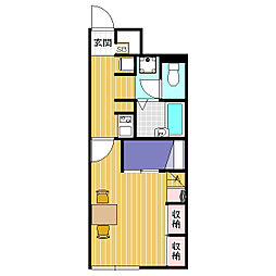 レオパレスたつの 1Kの間取図画像