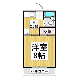 マンションさくらパレス 1Kの間取図画像