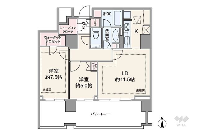 間取り 広尾ガーデンフォレスト椿レジデンスH棟 7階/-