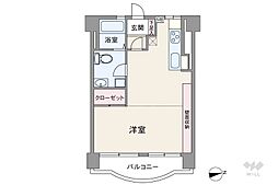 クレールメゾン品川 1DKの間取図画像