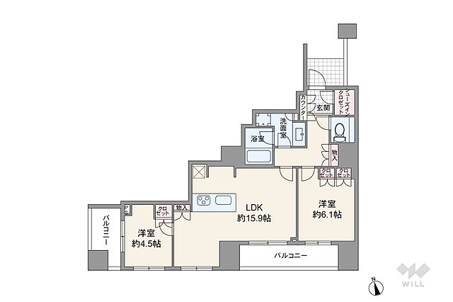 間取り ブランズ麻布狸穴町 2階/-