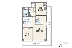 ニューライフ品川 2LDKの間取図画像