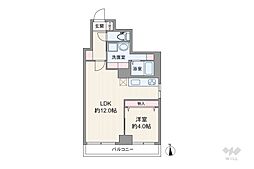 麻布永坂レジデンス 2LDKの間取図画像