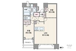 ドゥ・トゥールWEST棟 2SLDKの間取図画像