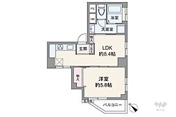 三圭野村マンション 1LDKの間取図画像
