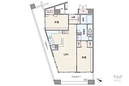 ザ・レジデンス白金スイート 2LDKの間取図画像