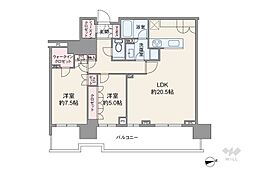 晴海フラッグ サンビレッジ T棟 2LDKの間取図画像