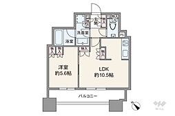 パークタワー渋谷本町 1LDKの間取図画像