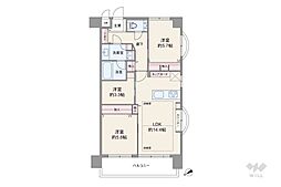 虎ノ門ガーデン 3LDKの間取図画像