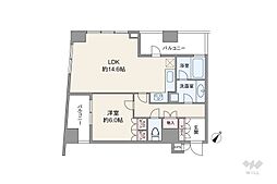 サンウッド品川天王洲タワー 1LDKの間取図画像