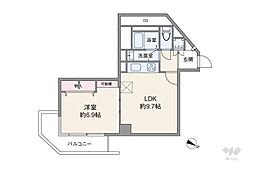 チュリス氷川坂 1LDKの間取図画像