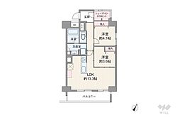 コンドミニアム池尻 2LDKの間取図画像