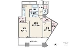 芝浦アイランドケープタワー 2LDKの間取図画像
