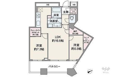 2LDK 間取り