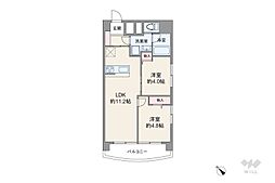 カーサ池尻 2LDKの間取図画像