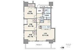 ブリリアタワー品川シーサイド 3LDKの間取図画像