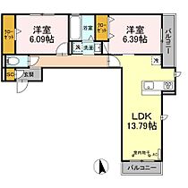 Ｄ-ＲＯＯＭ茜部本郷 301 ｜ 岐阜県岐阜市茜部本郷３丁目（賃貸アパート2LDK・3階・62.14㎡） その2