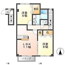 ファミールひろいB 203 ｜ 岐阜県各務原市蘇原東島町１丁目（賃貸アパート2LDK・2階・58.10㎡） その2