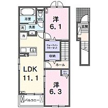 ＴＯＭＹ・Ｋ 206 ｜ 岐阜県各務原市鵜沼宝積寺町２丁目（賃貸アパート2LDK・2階・58.57㎡） その2