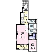 レグルス 105 ｜ 岐阜県岐阜市細畑６丁目（賃貸アパート2K・1階・36.96㎡） その2