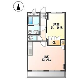 ルミナス　イン 205 2階1LDKの間取り