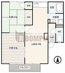 アネックスA 2階2LDKの間取り
