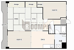 ハイタウンみずほIII 6階4DKの間取り