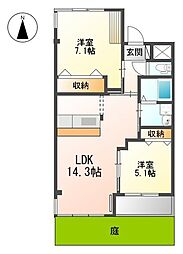 CREA21 2LDKの間取図画像
