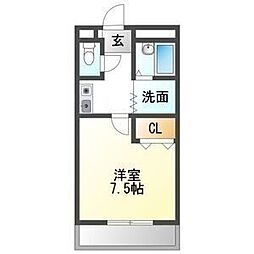 ドエルY・S 1Kの間取図画像