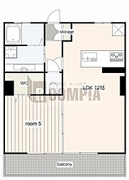 ハイリビングK 1LDKの間取図画像
