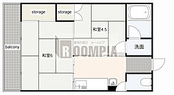 レジリエンス三里 2DKの間取図画像