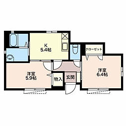 シャーメゾン・八坂A 2Kの間取図画像