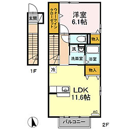 アージュ1 1LDKの間取図画像