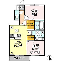 ルミナス 2LDKの間取図画像