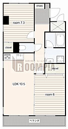 レジデンススギエ 2LDKの間取図画像