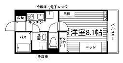 (仮称)三重栗真町屋町学生アパートメントA棟 1Kの間取図画像