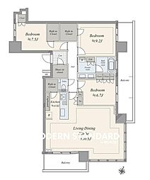 パークシティ小岩ザ・タワー 3LDKの間取図画像
