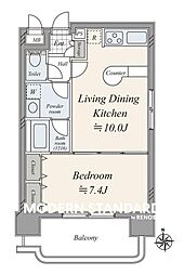 デュオスカーラ秋葉原 1LDKの間取図画像
